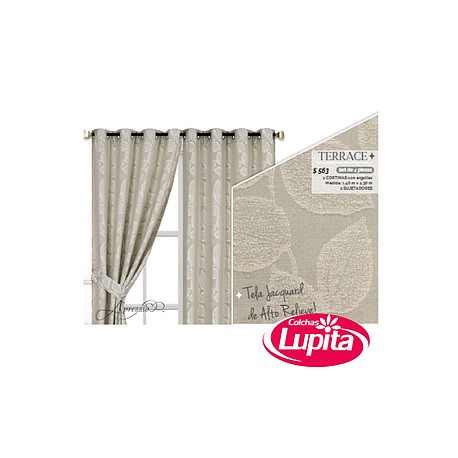 JUEGO DE CORTINAS TERRACE BEIGE (Aprezzio)