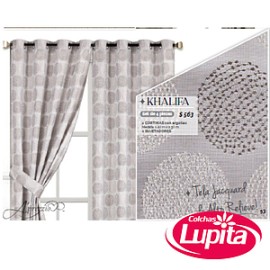 JUEGO DE CORTINAS KHALIFA GRIS (Aprezzio)