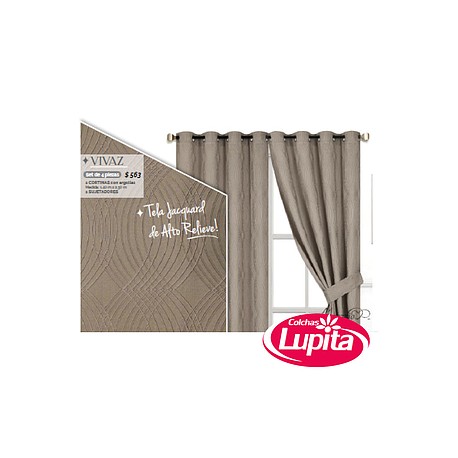 JUEGO DE CORTINAS VIVAZ COBRE (Aprezzio)