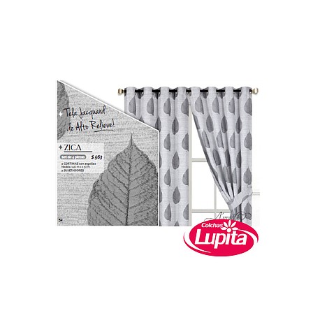 JUEGO DE CORTINAS ZICA PLATA (Aprezzio)