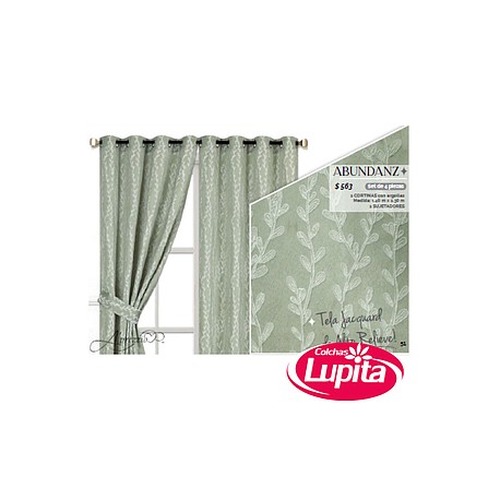 JUEGO DE CORTINAS ABUNDANZE VERDE (Aprezzio)