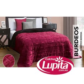 COBERTOR BORREGA BURDEOS KING SIZE (Elefantito)