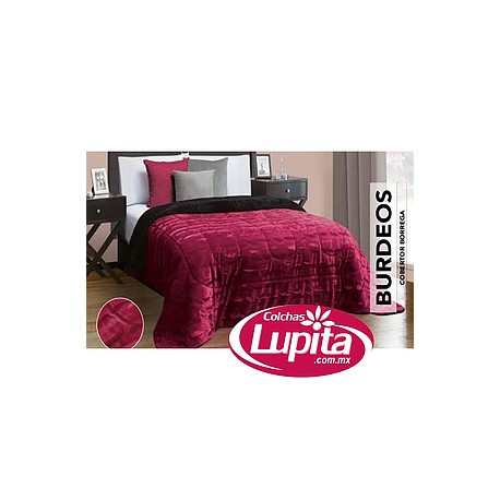 COBERTOR BORREGA BURDEOS KING SIZE (Elefantito)
