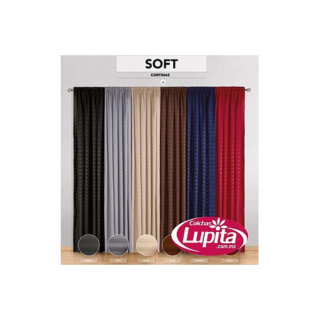 JUEGO DE CORTINAS SOFT NEGRO  (Elefantito)