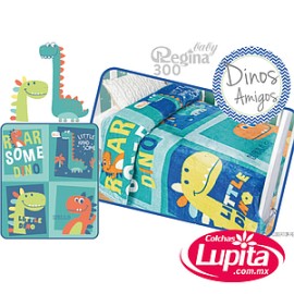 COBERTOR ESTAMPADO BEBE DINOS CUNERO (Regina)