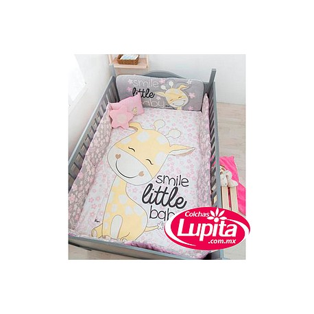 SET DE EDREDON CAMA CUNA CCC JIRAFITA FLORES (Chiquimundo)